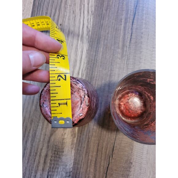 Red Glass 3" Candle Holders Set of 2 - Picture 6 of 6